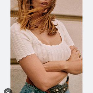 Sezane Maille Anil knit tee shirt, XS